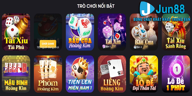 Những Trò Chơi Phổ Biến và Hấp Dẫn Tại Jun88